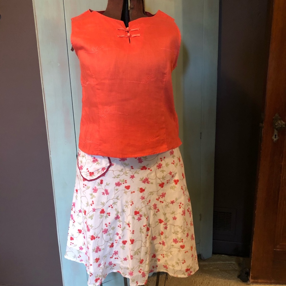 Summer floral cotton skirt